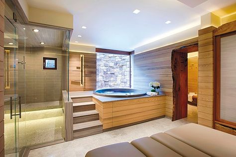 Bathroom Ideas Master Bath, Spa Bathroom Ideas Master Bath, Spa Bathroom Ideas, Spa Hammam, Spa Aesthetic, Jacuzzi Room, Bathroom Ideas Master, Home Spa Room, Indoor Jacuzzi