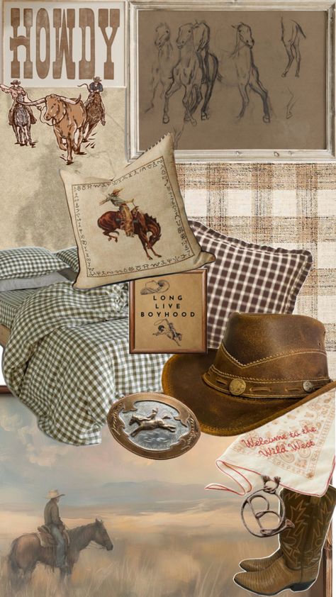 Rodeo is pored vintage boys room Western Cowboy Interior Design, Western Vintage Bedroom, Neutral Cowboy Nursery, Vintage Ralph Lauren Aesthetic Home, Western Theme Room Decorating Ideas, Western Little Boys Room, Vintage Cowboy Bedroom, Vintage Cowgirl Bedroom, Vintage Ralph Lauren Nursery