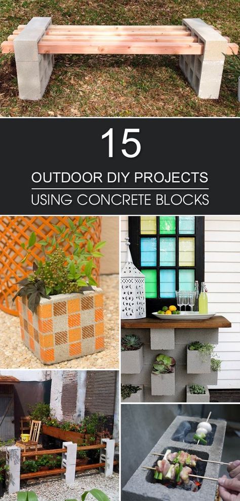 Cinder Block Diy, Diy Garden Seating, Cinder Blocks Diy, Cinder Block Garden, Diy Garden Bed, Cinder Blocks, Diy Blocks, Outdoor Diy Projects, Cinder Block