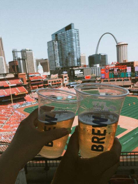 Baseball Stadium Pictures Photo Ideas, Baseball Game Aesthetic, Stadium Food, St Louis Union Station, Catching Feelings, Game Aesthetic, Summer Baseball, Busch Stadium, Catch Feelings