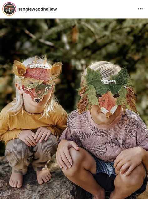 Woodland Halloween Costumes, Forest Animal Halloween Costume, Nature Costume Ideas, Nature Mask, Leaf Mask, Nature Masks, Woodland Mask, Forest Spirit Mask, Leaf Animals