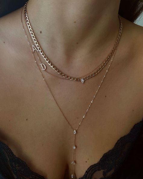 Photo Mood, Diamond Initial Necklace, Initial Necklaces, Anita Ko, Diamond Face, Gold G, Double Diamond, Lace Necklace, Diamond Necklaces