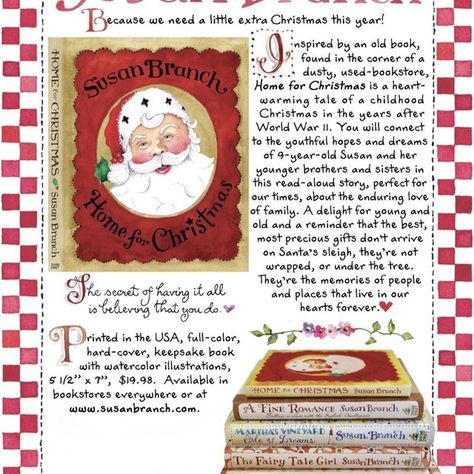 Susan Branch Blog, Christmas Crafts Ornaments, Christmas Pic, Crafting Gifts, Susan Branch, Branch Art, Winter Projects, Recipe Scrapbook, Food Ornaments