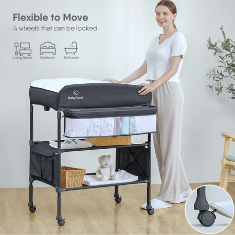 Portable Baby Changing Table, BabyBond Foldable Changing Table Dresser Waterproof Diaper Changing Table Height Adjustable Changing Station for Infant and Newborn(Grey) Foldable Changing Table, Portable Changing Table, Baby Changer, Changing Table Topper, Diaper Changing Table, Table Foldable, Baby Changing Table, Changing Table Dresser, Waterproof Baby