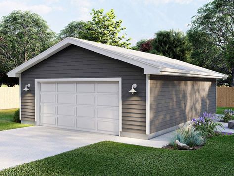 050G-0161: Boat Storage Garage Plan Side Garage, Garage Door Sizes, Land Ideas, Advanced House Plans, 2 Car Garage Plans, Garage Plans Detached, Backyard Barn, Storage Garage, Garage Exterior