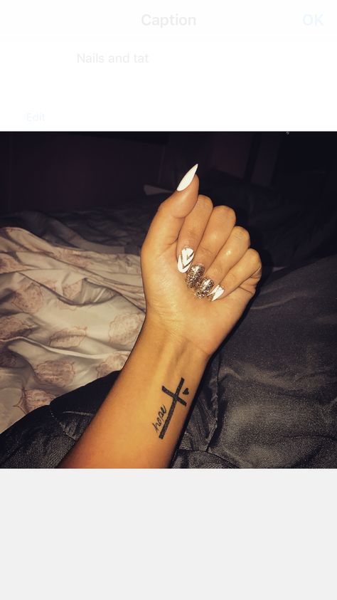 Cross Remembrance Tattoos, Cross With Initials Tattoo, Cross Tattoos On Hand, Cross Hand Tattoos For Women, Cross Tattoos For Women On Wrist, Cross On Hand Tattoo, Crown Tattoos For Women, Cross Tattoo On Wrist, Cross Tattoos For Women