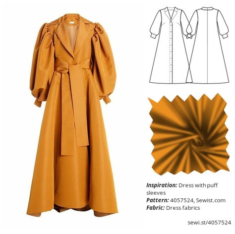 Dress with puff sleeves Women Clothing Dress Sewing Pattern Sewist Sewist Patterns, Couture Sewing, Clothes Sewing Patterns, Dress Sewing Pattern, Sleeves (women), Diy Style, Online Design, Sewing Dresses, Dressmaking