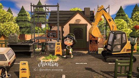 Animal Crossing Construction Site, Acnh Construction Site, Acnh Construction, Acnh House, Construction Ideas, Construction Zone, Acnh Ideas, Construction Theme, Island Ideas