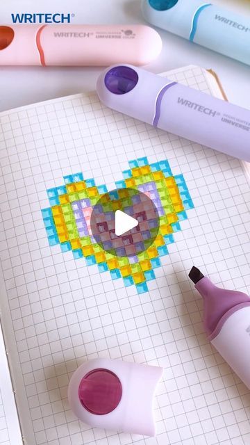 WRITECH on Instagram: "How to draw a heart in a creative way😍✨Follow us for more doodle ideas! 🙌Made with astronaut highlighters - 8 vivid colors, soft chisel nib. 
#writech #highlighter #pen #stationery #doodle #art #drawing #draw #tutorial #explore #heart" Highlighter Drawings, Highlighter Art, Draw A Heart, Erasable Highlighters, Draw Tutorial, Sketch Box, Doodle Ideas, Doodle Art Drawing, Cute Sketches