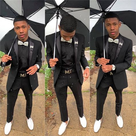 Prom Men Outfit Ideas Black, Black Prom Suits For Guys, High School Prom Outfits For Guys, Prom Fits Men, Vintage Hollywood Prom, Boys Homecoming Outfits, Homecoming Outfits For Guys High School, Prom Men Outfit, Mens Prom Outfit