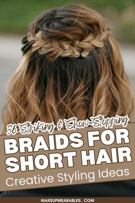 Braids for Short Hair: Chic and Creative Styling Options Shorter Layered Hair, Cute Braided Hairstyles For Short Hair, Braids For Shoulder Length Hair, Braid Ideas For Short Hair, Braided Hairstyles Short Hair, Short Locks, Loose French Braids, Light Curls, Creative Styling