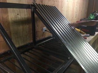 Diy Metal Awning, Corrugated Metal Awning, Metal Awnings For Windows, Basement Bathrooms, Awning Over Door, Canvas Awnings, Metal Awning, Galvanized Sheet, Steel Detail