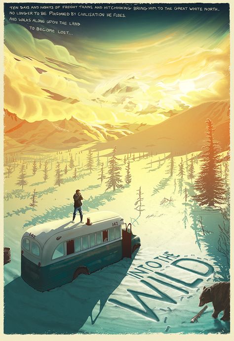 Into the Wild by Pete Lloyd - Home of the Alternative Movie Poster -AMP- Drawn Landscapes, Japan Illustration, Adventure Movie, Film Poster Design, Movie Posters Design, Movie Posters Minimalist, Alternative Movie Posters, Background Art, Into The Wild