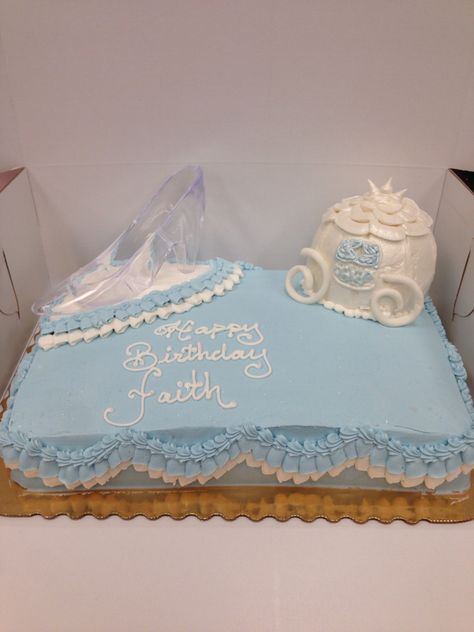 Cinderella Sheet Cake, Cake Princess, Princess Cakes, Rectangle Cake, Cinderella Birthday Party, Cinderella Cake, Cinderella Birthday, Kids Cakes, Fourth Birthday