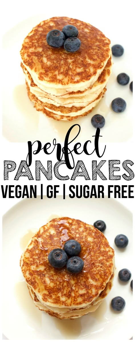 Pancakes Vegan, Yummy Healthy Breakfast, Perfect Pancakes, Cake Vegan, Tofu Scramble, Vegan Pancakes, Gluten Free Sugar Free, Vegan Keto, Gluten Free Breakfasts