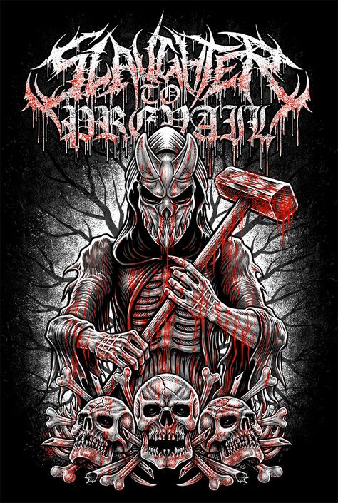 Slaughter To Prevail, Arte Heavy Metal, Metal Posters Art, Skeleton Artwork, Rock Poster Art, Bear Artwork, Heavy Metal Art, Gothic Wallpaper, Skulls Drawing