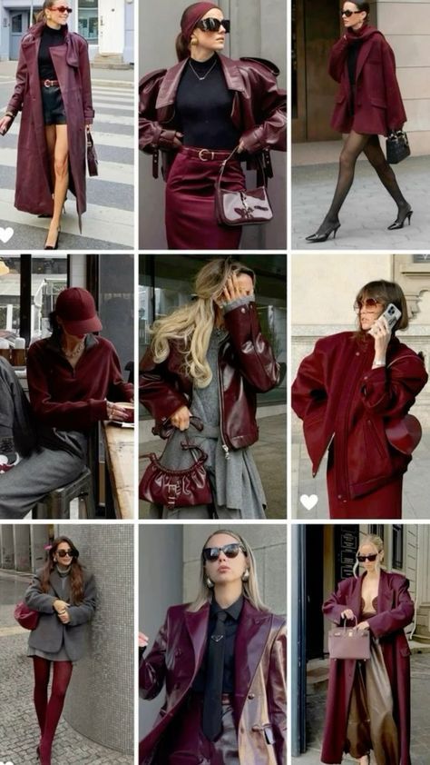 Winter Outfit 2024-2025, Trendy Outfits 2025 Winter, Christmas Woman Outfits, Gray Burgundy Outfit, Colors That Go With Burgundy Clothes, Winter 25 Fashion Trends, Style 2025 Trends, Winter 2025 Outfits Trends, Winter Fashion Outfits 2024 Women