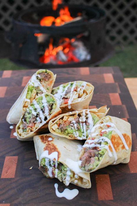 California Burrito - Over The Fire Cooking California Burrito Recipe, Burrito Recipe Healthy, Southwest Breakfast Burrito, Low Carb Burrito, Burrito Recipes, California Burrito, Over The Fire Cooking, Chorizo Breakfast, Homemade Guacamole Recipe