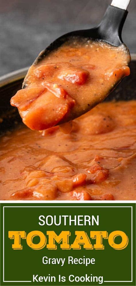 Southern Tomato Gravy Recipe How To Make Tomato Gravy, Sausage In Tomato Gravy, Easy Tomato Gravy, Rice And Tomato Gravy, Tomato Gravy Recipe Southern Easy, Tomato Gravy Recipe Southern, Giblet Gravy Recipe Southern, Tomato Gravy Recipe, Apartment Recipes