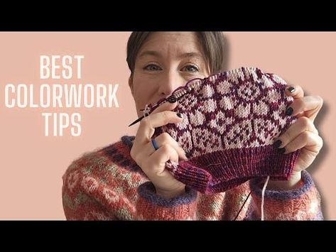 6 Tips to knit better STRANDED COLORWORK (#6 is key!) - YouTube Beginner Colour Work Knitting, Knit Intarsia, Stranded Knitting Patterns, Colorwork Chart, Knitting Stitches Tutorial, Knitting Tutorials, Knitting Paterns, Colorwork Knitting, Knit Stitches