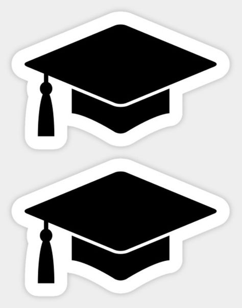 Graduation Cap Sticker. Graduation cap black mortar board hat stickers. Set of two Graduation Cap Stickers, Graduation Cards Homemade, Graduation Desserts, Graduation Images, Graduation Cards Handmade, Graduation Card Messages, Mortar Board, Graduation Party Cake, Tv Wall Decor Ideas