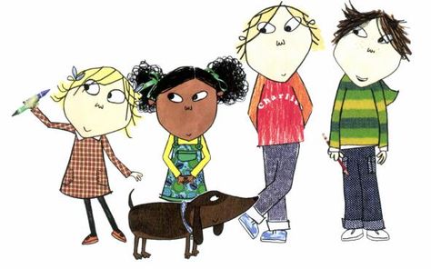 Lola, Lota, Charlie, Marv and Sizzles Sizzles Charlie And Lola, Marv From Charlie And Lola, Charlie And Marv, Charlie Y Lola, World Book Day Costume Ideas, Inspire Outfits, World Book Day Costume, Charlie And Lola, World Book Day Ideas