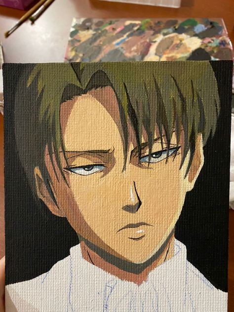 Levi Ackerman Painting, Acrylic Ideas, Black Paper Drawing, Painting Canvases, Anime Canvas Art, Easy Doodle Art, Anime Canvas, Mini Drawings, Naruto Wallpaper