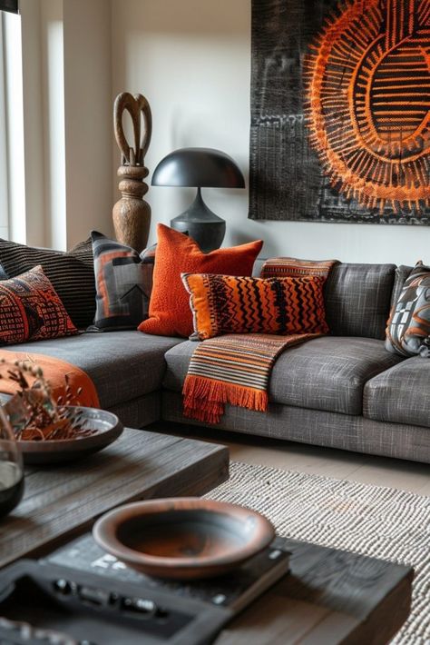 29 Afrohemian Decor Living Room Ideas to Transform Your Space 1 Afrohemian Decor, African Decor Living Room, African Living Rooms, Modern African Decor, Funky Living Room, Decor Living Room Ideas, Funky Living Rooms, African Interior Design, African Inspired Decor