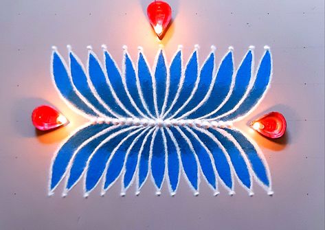 Simple #lotus #flower #rangoli #blue #lotus #rangoli Blue Rangoli, Lotus Flower Rangoli, Flowers Rangoli, Lotus Rangoli, Happy Diwali Images, Diwali Images, Flower Rangoli, Blue Lotus, Happy Diwali