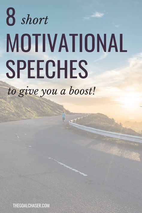 Do you love motivational speeches but sometimes don’t have the time to listen to an hour-long speech? Here are 8 very short motivational speeches that inspire! All under 7 minutes long. via @thegoalchaser Best Speeches Of All Time, Motivational Speeches For Students, Short Speech For Students, Motivational Speeches Inspiration, Speeches Inspirational, Motivational Speech For Students, Staff Engagement, Motivation Speech, Change Your Perspective