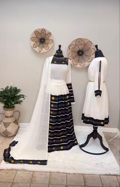 Black and white habesha kemis, ethiopian cultural attire, ethiopian culture, ethiopian dress, modern habesha kemis, ethiopian netela veil, east african culture, east africa , africa, aesthetic #aesthetic #fashion Habesha Kemis Modern New, Ethiopian Dress Modern, Ethiopian Outfits, Festive White Folk Style Habesha Kemis, Ethiopian Cultural Dress, Traditional Pictures, Traditional Embroidered Multicolor Habesha Kemis, Africa Aesthetic, Habesha Culture