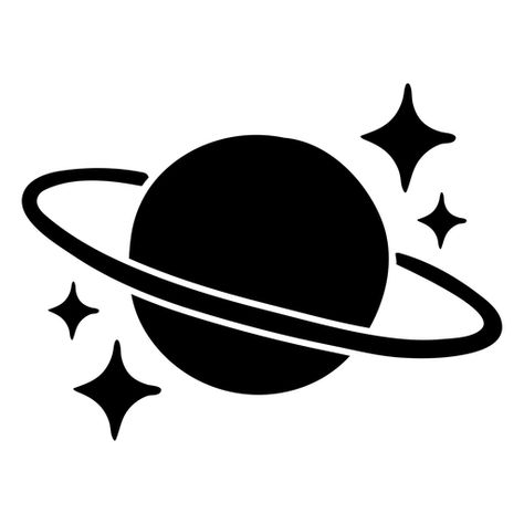 Simple Space Art, Cute Saturn Doodle, Saturn Design, Saturn Logo, Sparkle Logo, Black And White Logo, Saturn Y2k, Saturn Png, Saturn Logo Design