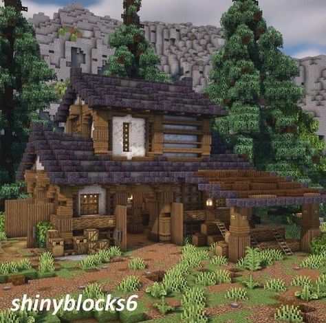 Mid Evil Minecraft House, Minecraft Barn, Minecraft Medieval House, Build Minecraft, Case Minecraft, Minecraft Tutorials, Minecraft Mansion, Minecraft Structures, Minecraft Interior Design