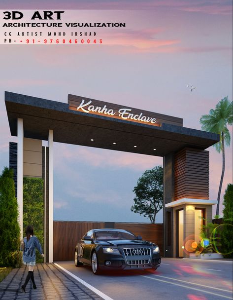 Colony Entrance Gate Design Modern, Society Entry Gate Design, Society Gate Design Modern, Layout Entrance Arch Design, Society Entrance Gate Design, Society Gate Design, Entrance Gateway Design, Colony Gate Design, Colony Entrance Gate Design