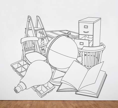 Q2 OUTLINE 1980′s | MICHAEL CRAIG-MARTIN Michael Craig Martin, Identity Artists, Drawing List, Art Principles, Ks3 Art, Simple Objects, Michael Craig, James Rosenquist, Summer Artwork