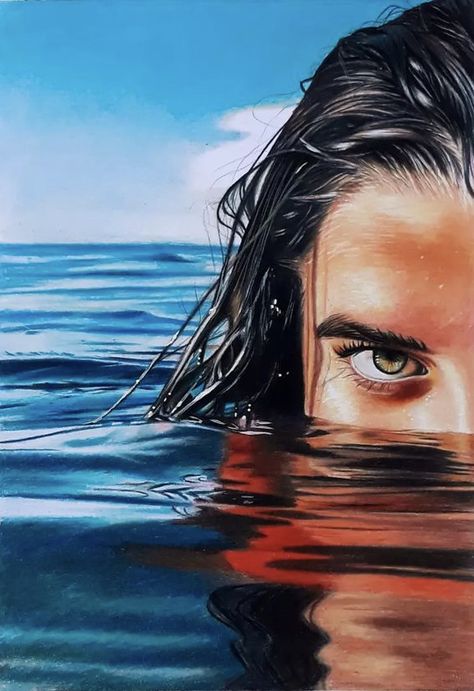 Drawing Ideas With Acrylic Paint, Realistic Face Painting, Acrylic Realistic Painting, Acrylic Painting Inspiration, Abstract Portrait Painting, Beautiful Art Paintings, Art Painting Gallery, Dark Art Drawings, Small Canvas Art