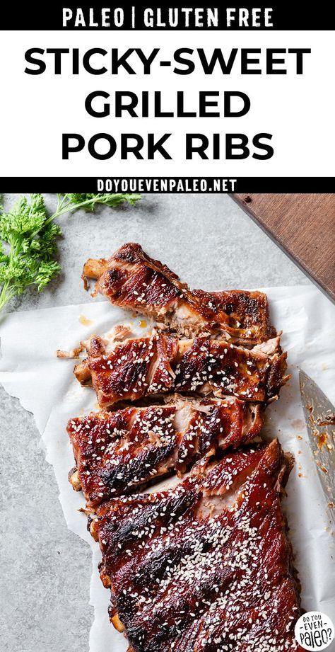 Pork Ribs On The Grill, Best Pork Ribs, Gluten Free Grilling, Ribs On The Grill, Healthy Paleo Desserts, Pork Ribs Grilled, Summer Dinner Ideas, Paleo Pork, Low Carb Pork