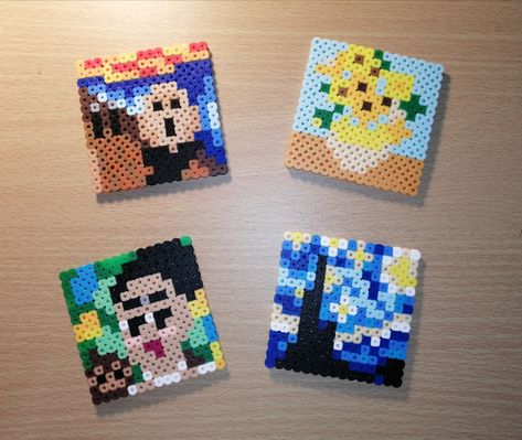 Starry Night Perler Bead Pattern, Gilmore Girls Perler Beads, Starry Night Perler Beads, Scream Perler, Scream Perler Beads, Perler Beads Art, Mini Hama Beads, Hama Art, Hamma Beads Ideas