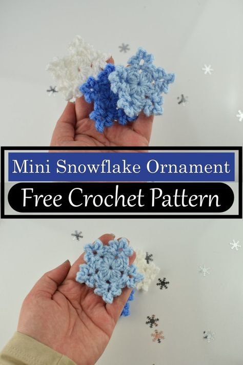 Mini Snowflake Ornament Free Crochet Snowflake Patterns, Crochet Christmas Ornaments Free Pattern, Xmas Crochet, Crochet Christmas Ornaments Free, Crochet Snowflake, Crochet Ornament Patterns, Snowflake Patterns, Design Kitchen Ideas, Sparkle Yarn