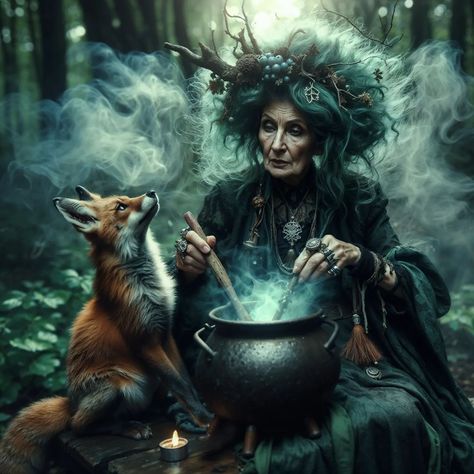 Fantasy Companion, Witch Apothecary, Themed Paintings, Nature Witch, My Lovely Friend, Macrame Colar, Witch Cottage, Witch Costumes, Wise Woman