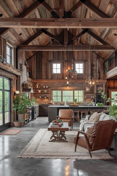 17 Awesome Man Cave Pole Barn Ideas (2024) Barn Wood Walls, Wood On Walls, Barn Walls Ideas, Barndominium Man Cave, Post And Beam Homes Interior, Pole Barn Home, Barn House Ideas, Wood Barn, Rustic Man Cave Ideas