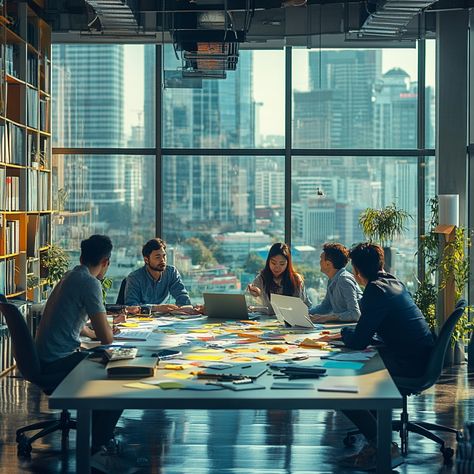 Corporate Meeting #WorkLife: A group of #BusinessEngagement engaged in a meeting at a large table in a modern #Workspace. #Teamwork #Collaboration #urban #DigitalArt #AIImagery #VisualContent ⬇️ Download and 📝 Prompt 👉 https://stockcake.com/i/corporate-meeting-discussion_1209710_667113 Corporate Meeting Aesthetic, Business Meeting Aesthetic, Teamwork Aesthetic, Business Meeting Photography, People Collaborating, Ideal Workplace, Corporate Aesthetic, Business Learning, Booktok Aesthetic