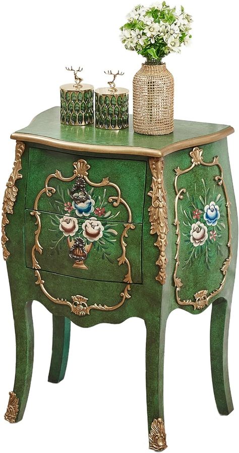 Amazon.com: JGOEWBJ Nightstand, End Table with 2 Drawers, Vintage Style Wood Bedside Table, Bedroom Accessories for Home : Home & Kitchen Wood Bedside Table, Accessories For Home, Table Bedroom, Chalk Paint Furniture, Bedroom Accessories, Paint Furniture, Vintage Accessories, Bedside Table, End Table