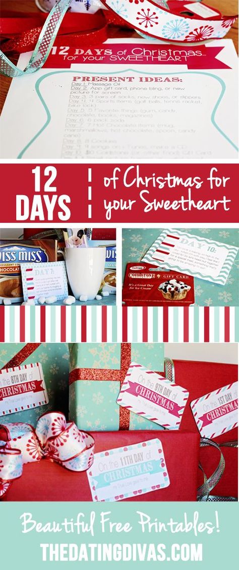 12 Days of Christmas Countdown for your Sweetheart | The Dating Divas | Bloglovin’ 12 Days Of Christmas Ideas, Days Of Christmas Ideas, Twelve Days Of Christmas, 12 December, Diy Spring, Christmas 2014, Noel Christmas, Christmas Gift Ideas, 12 Days Of Christmas