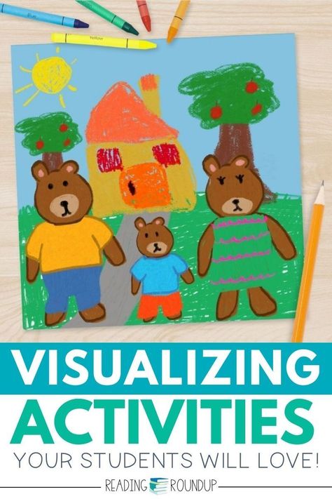 Are you looking for simple yet engaging activities for teaching visualizing with your elementary students? These authentic literacy activities will help your students with the visualizing comprehension strategy. These fun activities can be used with any fiction text or poem during your reading minilesson, small group instruction, literacy centers, or independent reading. Display a visualizing anchor chart to remind students of the strategy as they play games and complete fun partner activities! Visualizing Anchor Chart, Partner Activities, Visualizing Activities, Active Reading Strategies, Teaching Comprehension, Reading Display, Reading Strategy, Visual Literacy, Literacy Coaching