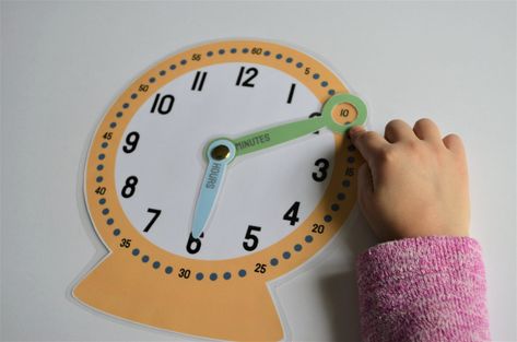 Printable Student Clock with easy minute hand | Etsy Clock Printable, Learn To Tell Time, Telling Time Worksheets, Time Worksheets, Math Workbook, Clock For Kids, Analog Clock, Plastic Sheet, Homeschool Activities