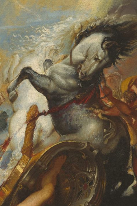 Fall Of Phaeton, Rearing Horse, Greek Mythology Tattoos, Paul Rubens, Character Board, Peter Paul Rubens, Principles Of Art, History Painting, Gallery Artwork