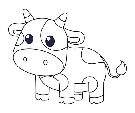 Cow Outline, Turtle Vector, Art Outline, Cow Coloring Pages, Animal Outline, Cow Drawing, Easy Animal Drawings, Outline Images, Green Pastures