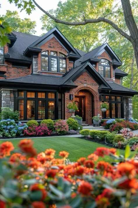 Brick Exterior House, Luxury Homes Dream Houses, Beautiful House, Dream House Interior, Sims House, Dream House Exterior, Exterior Brick, Dream House Plans, Pretty House