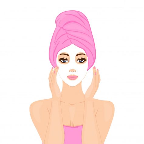 Mulher bonita com máscara facial e envol... | Premium Vector #Freepik #vector #mao #mulher #menina #beleza Aveda Makeup, Home Spa Treatments, Cute Instagram Captions, Best Skincare Products, Love Your Skin, Mascara Facial, Beauty Logo, Facial Mask, Vector Hand